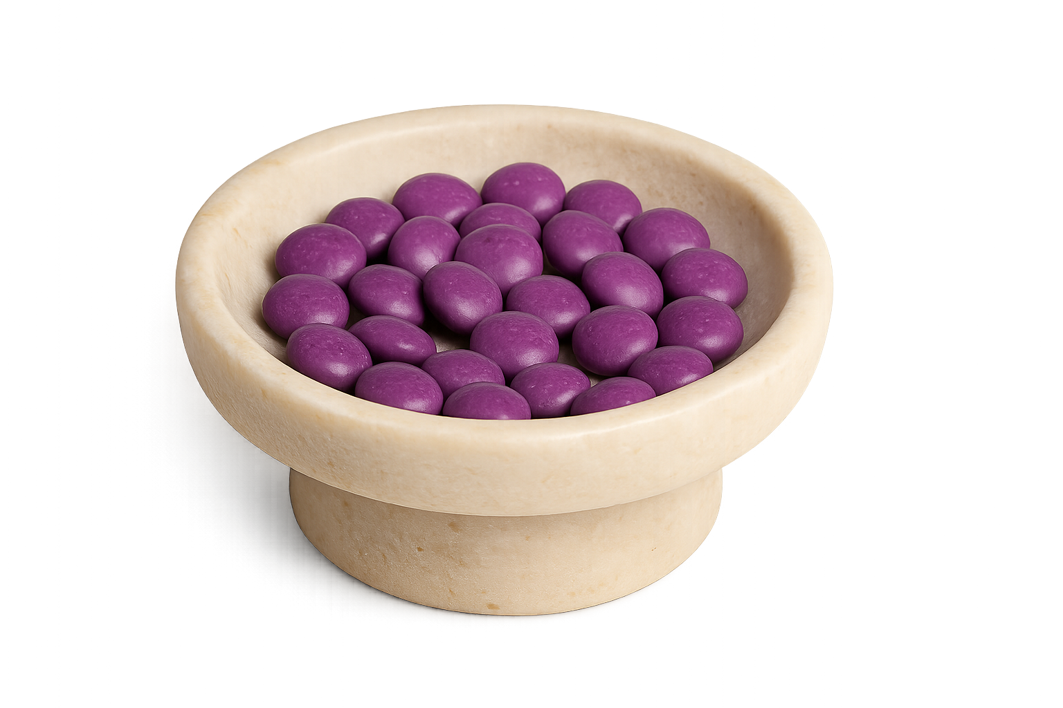 Mushroom chocolates on a pedestal